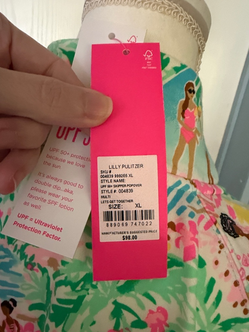 Lilly Pulitzer Multicolor Tropical Print Zip-Up Jacket Lets Get Together Print - Picture 6 of 6